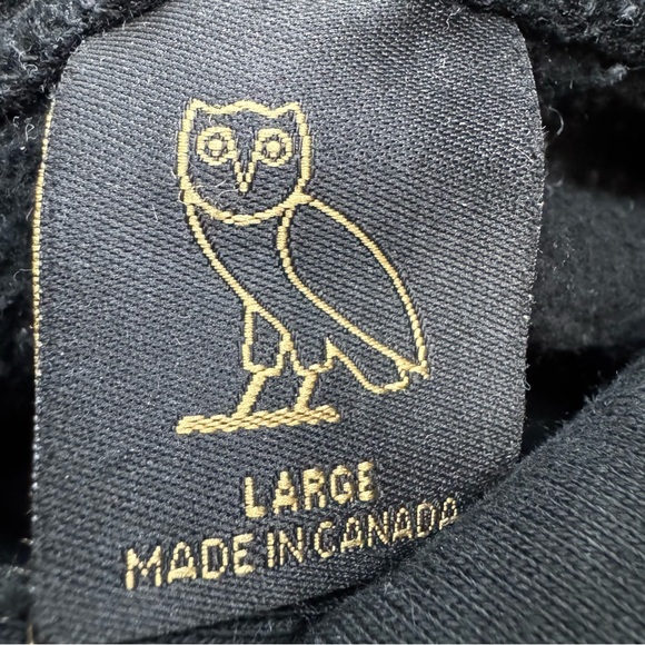 OVO Men’s Hoodie Large Black Flag Logo Made in Canada 100% Cotton - Picture 8 of 9
